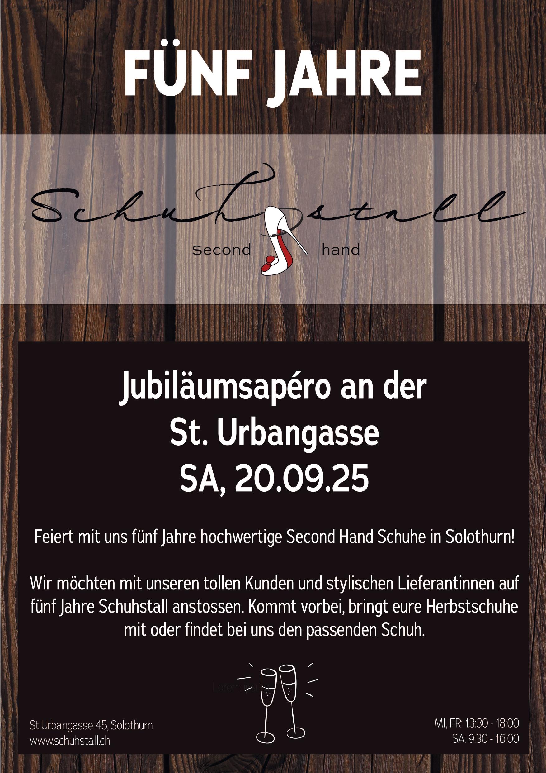 Jubiläumsapéro 5 Jahre Schuhstall-titelbild